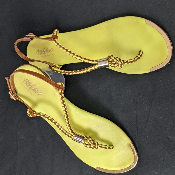 MOSSIMO SUPPY COMPANY LIME GREEN BRAIDED FLATS - Picture 2 of 6